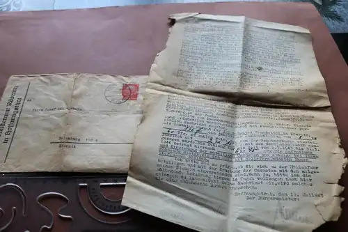 alter Briefumschlag Bürgermeisteramt Rösrath Einführung der Müllabfuhr 1943 