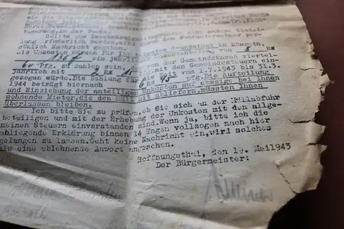 alter Briefumschlag Bürgermeisteramt Rösrath Einführung der Müllabfuhr 1943