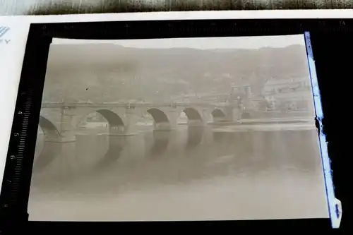 tolles altes Negativ - Alte Brücke und Brückentor Heidelberg   30-40er Jahre 