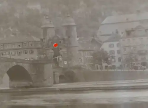 tolles altes Negativ - Alte Brücke und Brückentor Heidelberg   30-40er Jahre 