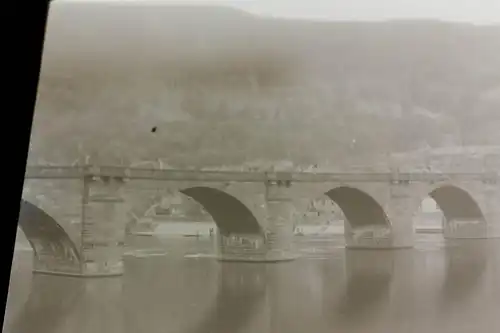 tolles altes Negativ - Alte Brücke und Brückentor Heidelberg   30-40er Jahre