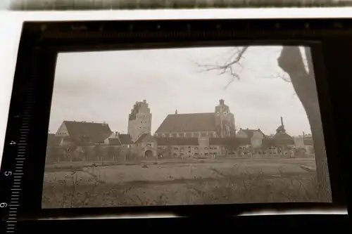tolles altes Negativ - Ingolstadt  Taschenturm u. Liebfrauenkirche 20-30er Jahr 