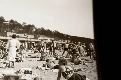 tolles altes Negativ Badestrand - Strandkörbe - Ort ??? 30-40er Jahre