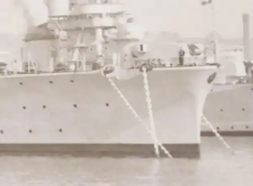 tolles altes Negativ - Hafen mit zwei Zerstörer ? Kriegsmarine ?- 30-40er Jahre 