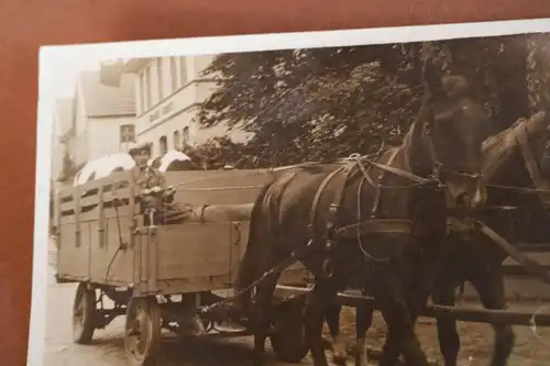 tolles altes Foto - Pferdefuhrwerk - Pferde 1930-40 ??