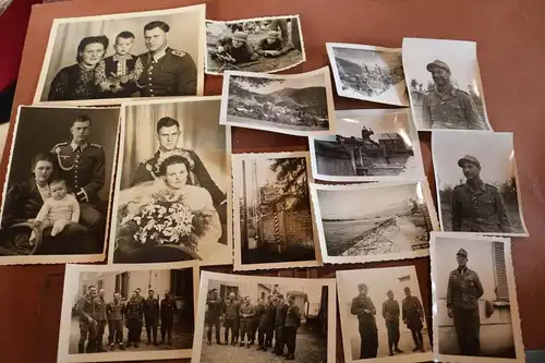 15 tolle alte Fotos  eines Soldaten - Frankreich, Briançon 1945 - DKiG Träger, 
