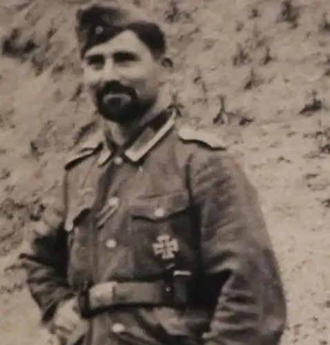 altes Foto - Soldat mit Bart -  EK I 