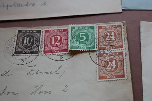 vier alte Briefumschläge allierte Zone Briefmarken  Stempel Werdohl 1946