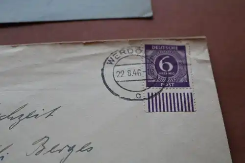 vier alte Briefumschläge allierte Zone Briefmarken  Stempel Werdohl 1946