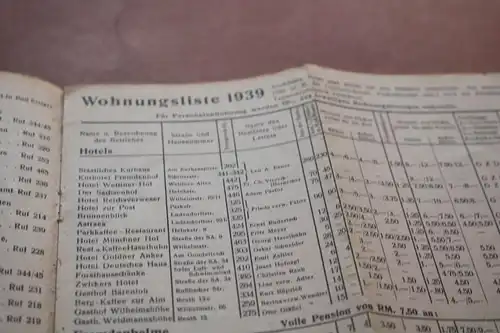 alte Wohnungsliste und Informationen Bad Elster 1939