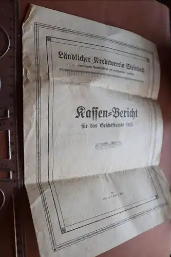 alter Kassenbericht 1915 ländl. Kreditverein Steinbach