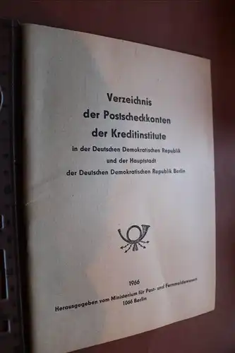 altes Heft - Verzeichnis der Postscheckkonten der Kreditinstitute DDR 1966