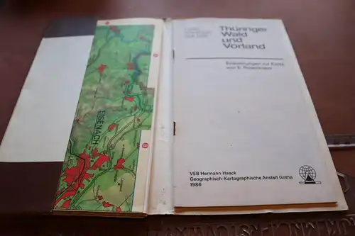 tolle alte Landkarte - Thüringer Wald und Vorland mit Erläuterungen 1986