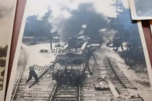 vier große alte Fotos - Eisenbahngeschütz Alex  - Wehrmacht - selten ?