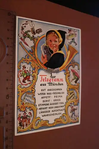 alte Karte-  Rucksackkarte - München - Münchner Kindl  50-60er Jahre ?