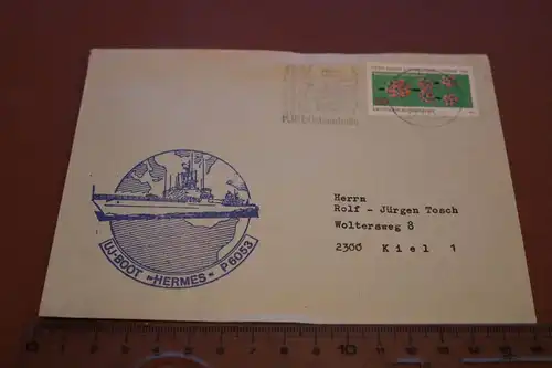 alter Briefumschlag mit Druck UJ-Boot Hermes P6053