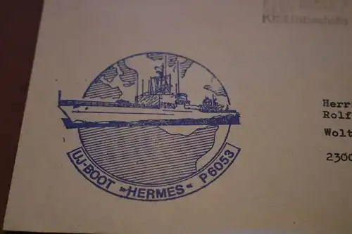 alter Briefumschlag mit Druck UJ-Boot Hermes P6053