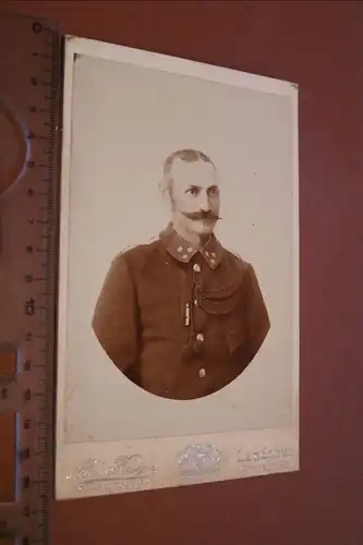 tolles altes Kabinettfoto - Portrait eines Soldaten Österreich  - Landshut