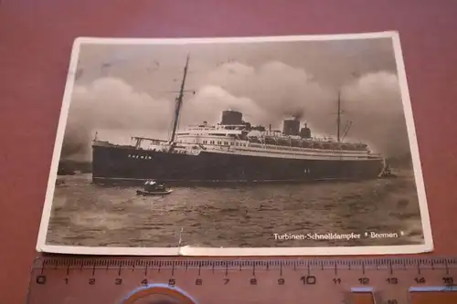 alte Karte- Turbinen-Schnelldampfer Bremen 1931 