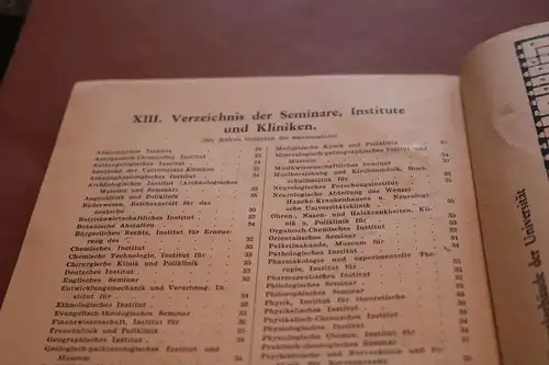 altes Buch - Schlesische Friedrich Wilhelms Universität zu Breslau - Verzeichnis