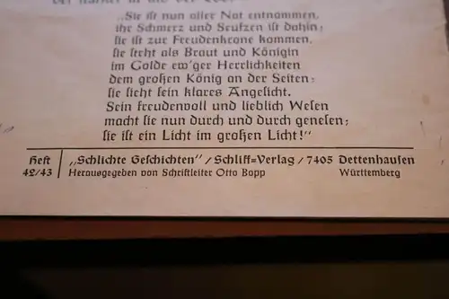 altes Heft - Schlichte Geschichten Doppel-Heft 42/43 - Die stillen Schwestern 
