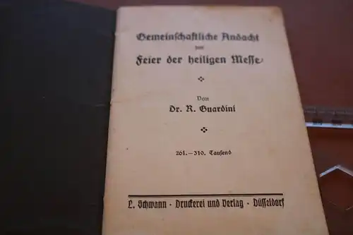 altes Guardini  Meßandacht Heft ?  1920 