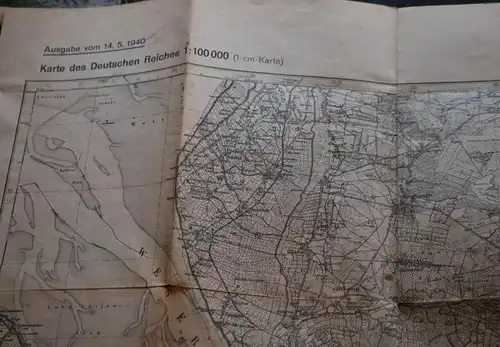alte Karte - Großblatt 32 Bremerhaven - Wesermünde - Bremervörde - 1940 