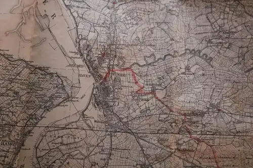 alte Karte - Großblatt 32 Bremerhaven - Wesermünde - Bremervörde - 1940 