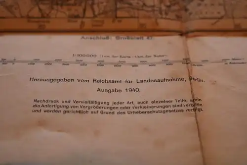 alte Karte - Großblatt 32 Bremerhaven - Wesermünde - Bremervörde - 1940 