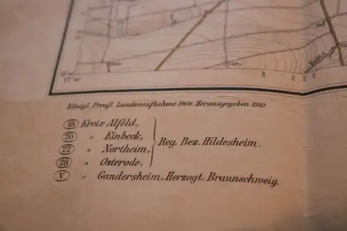 alte topographische Karte von Einbeck - 1910