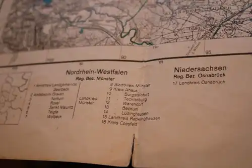 alte topographische Karte - Münster und Umgebung  50-60er Jahre ?