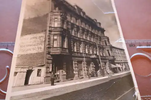 tolles altes Foto - Gebäude Strasse - Polen ? Cement Wapno Cips ? 30er Jahre ?