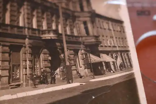 tolles altes Foto - Gebäude Strasse - Polen ? Cement Wapno Cips ? 30er Jahre ?