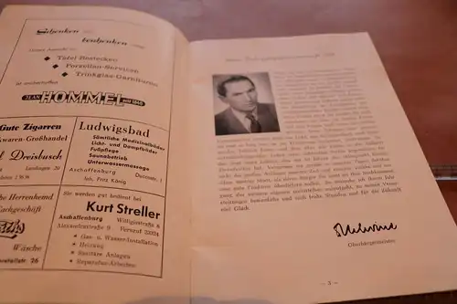 altes Heft - Festschrift Schülertreffen Jahrgang 1909  Aschaffenburg 1959