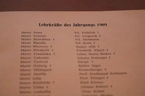 altes Heft - Festschrift Schülertreffen Jahrgang 1909  Aschaffenburg 1959