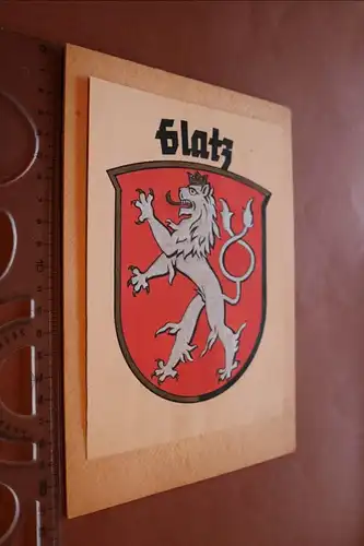 tolles altes gemaltes Wappen von Glatz - Kunstmaler Fr. Leop. Moltke