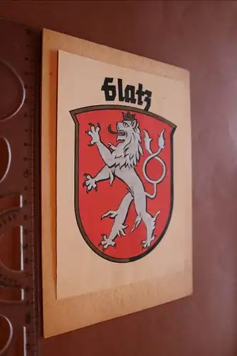 tolles altes gemaltes Wappen von Glatz - Kunstmaler Fr. Leop. Moltke 