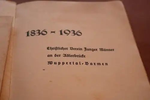 alte Festschrift 100 Jahre CVJM in Wuppertal Barmen 1936 inkl. Eintrittskarten