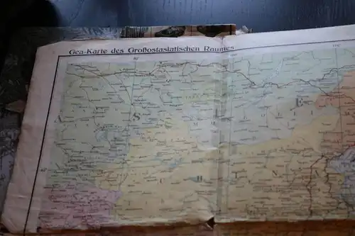 große alte Gea-Karte des Großostasiatischen Raumes  30-40er Jahre ?