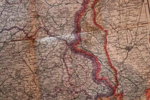 große alte Karte Flemings Spezialkarte Südliche Westfront 1918
