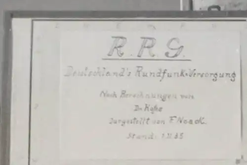 zwei alte Glasnegative Karte Deutsches Reich Rundfunk-Empfang Stand 1935