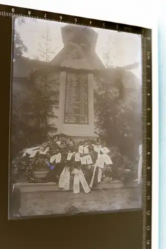 altes Glasnegativ - Ehrendenkmal Gefallener 1. Weltkrieg - Reipzig, Lebus ???