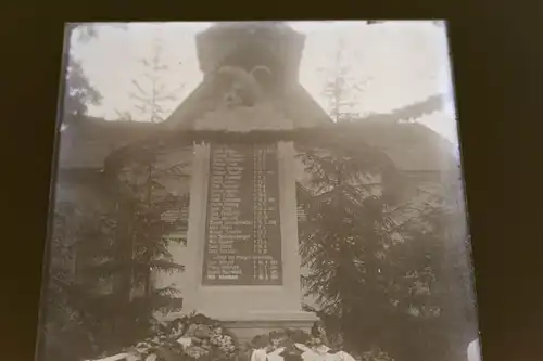 altes Glasnegativ - Ehrendenkmal Gefallener 1. Weltkrieg - Reipzig, Lebus ???