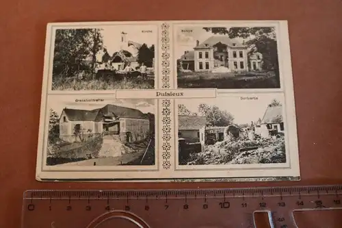 tolle alte Karte - Feldpostkarte - Ansichten Puisieux 1917