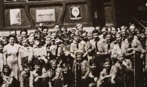 altes Gruppenfoto Pimpfe, Jugend und Mädels - KLV Lager Forelle Tresenburg