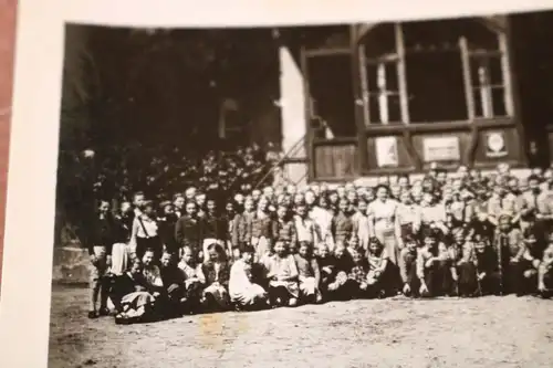 altes Gruppenfoto Pimpfe, Jugend und Mädels - KLV Lager Forelle Tresenburg