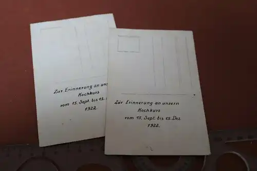 zwei tolle alte Fotos - Kochkurs 1922 -  Ort ???