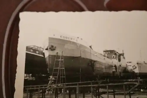 tolles altes Foto - Trockendock - Werft ?? Schiff Egbert S.