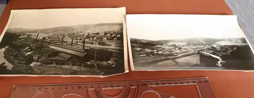 zwei tolle alte Fotos - Niederschelderhütte  - Ort - Fabriken  30er Jahre