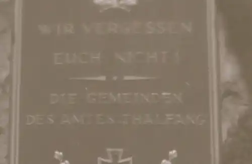 tolles altes Negativ - Tafel des Kriegerdenkmal Thalfang  30-40er Jahre